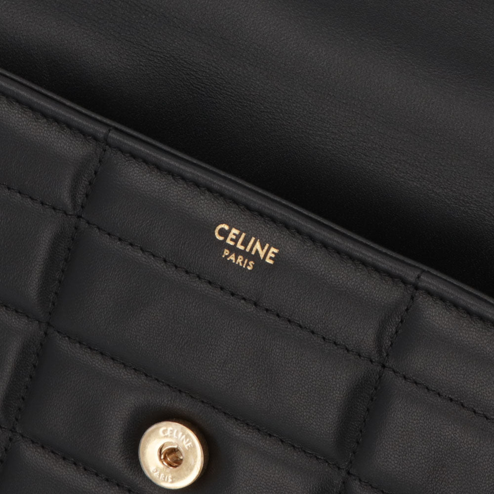 CELINE チェーンショルダーバッグ レザー ロゴ