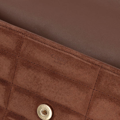 セリーヌ CELINE バッグ ショルダーバッグ レディース チェーンショルダーバッグ ブラウン カーフスキン ラムスキン ロゴ ゴールド金具 チェーンショルダー キルティング ハンドバッグ スエード生地 11127 3EZF