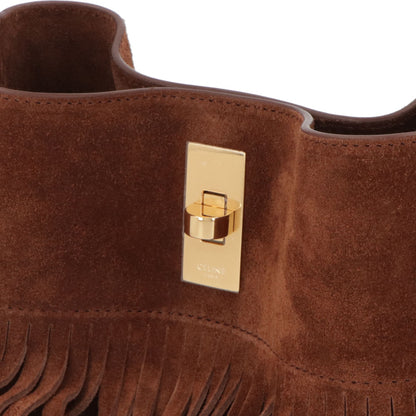 セリーヌ CELINE バッグ ショルダーバッグ レディース ティーンバケット ブラウン カーフスキン ラムスキン フリンジ ハンドバッグ 2Way ゴールド金具 11415 3EZV