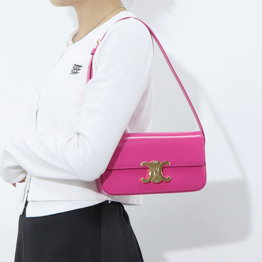 セリーヌ CELINE バッグ ショルダーバッグ レディース ピンク カーフスキン ラムスキン Triomphe トリオンフ レザー ハンドバッグ ロゴ 鞄 19414 3BF4