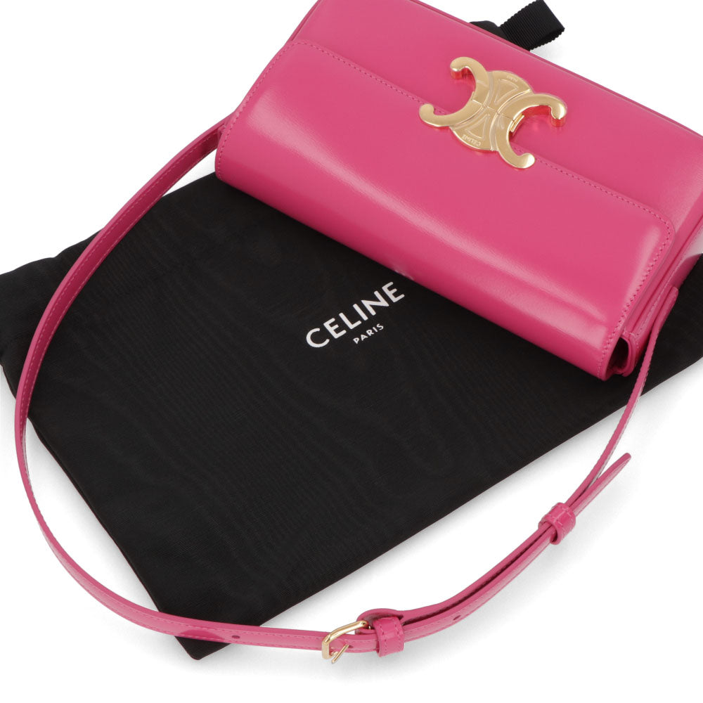 セリーヌ CELINE バッグ ショルダーバッグ レディース ピンク カーフスキン ラムスキン Triomphe トリオンフ レザー ハンドバッグ ロゴ 鞄 19414 3BF4
