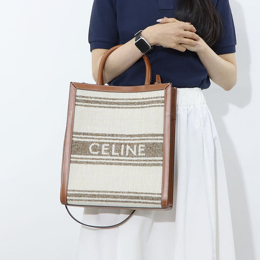 セリーヌ CELINE バッグ トートバッグ ユニセックス スモール カバ バーティカル ブラウン テキスタイル カーフスキントリミング ショルダー 2wayレディース メンズ ロゴ 鞄 Tobacco Tan 19208 2EZ5