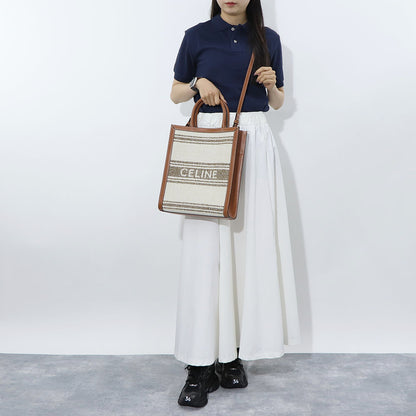 セリーヌ CELINE バッグ トートバッグ ユニセックス スモール カバ バーティカル ブラウン テキスタイル カーフスキントリミング ショルダー 2wayレディース メンズ ロゴ 鞄 Tobacco Tan 19208 2EZ5