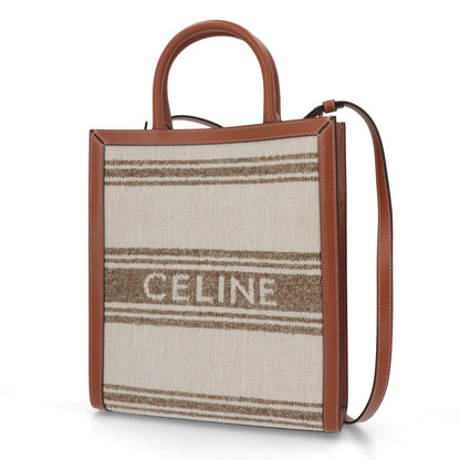 セリーヌ CELINE バッグ トートバッグ ユニセックス スモール カバ バーティカル ブラウン テキスタイル カーフスキントリミング ショルダー 2wayレディース メンズ ロゴ 鞄 Tobacco Tan 19208 2EZ5