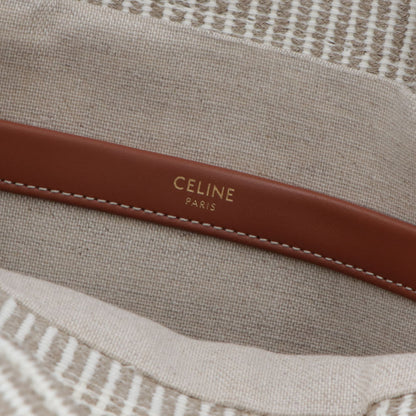 セリーヌ CELINE バッグ ハンドバッグ レディース Small Cabas スモール カバ タイス ベージュ×ブラウン系 テキスタイル カーフスキン ショルダーバッグ 2way 鞄 Triomphe トリオンフ ストライプ Beige 19916 2FEE