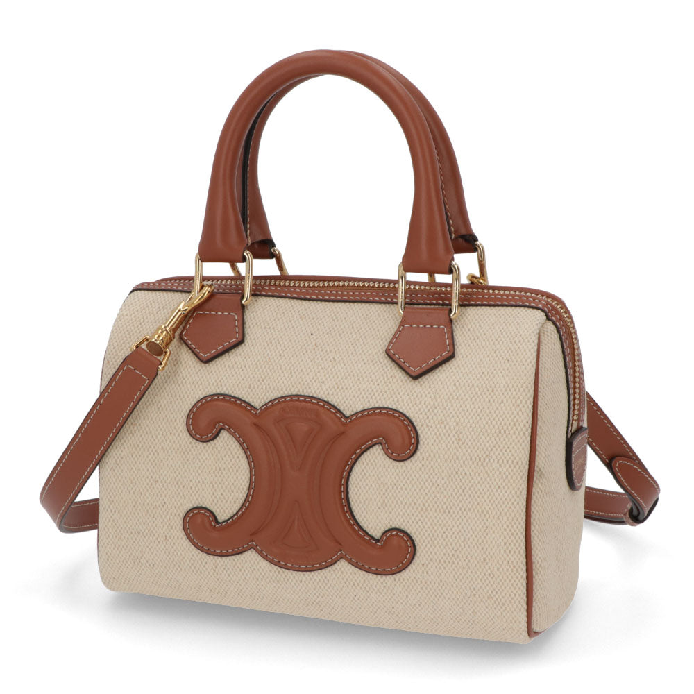 CELINE ハンドバッグ ナチュラル トリオンフ スモールボストン