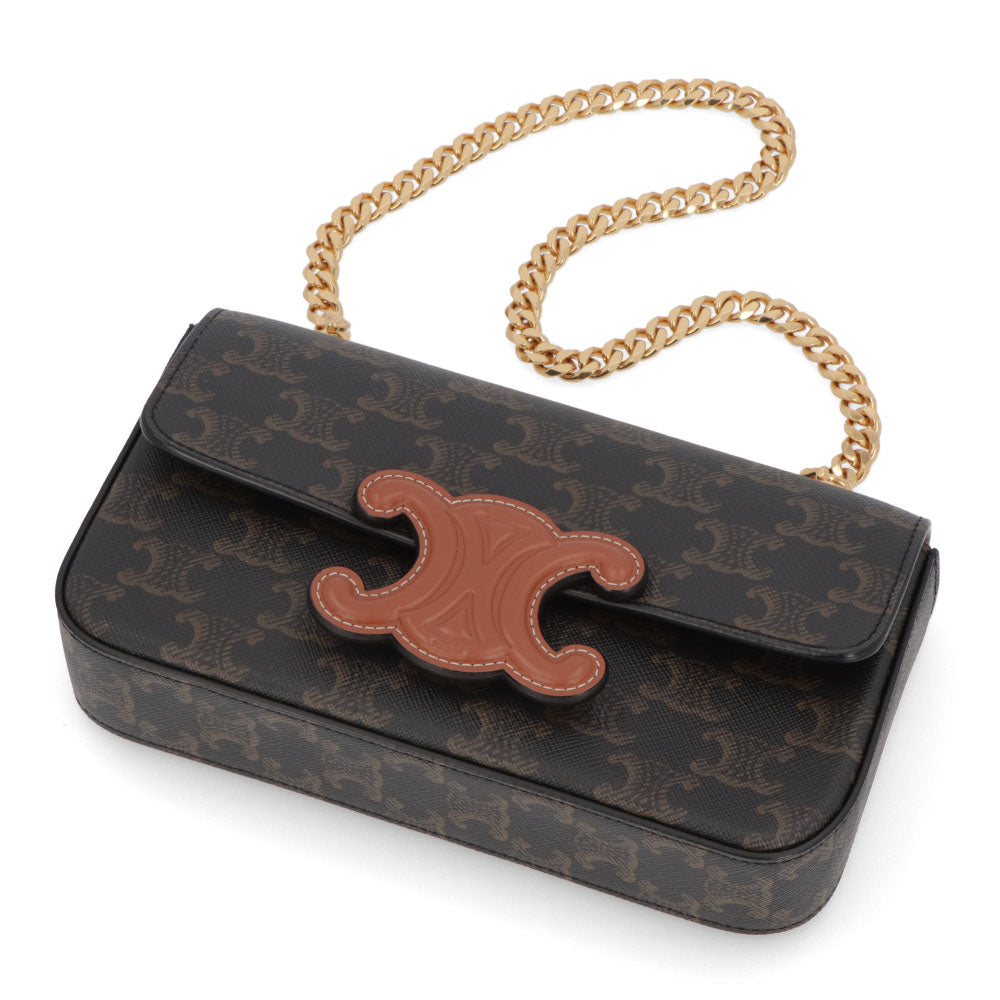 CELINE チェーンショルダーバッグ トリオンフキャンバス