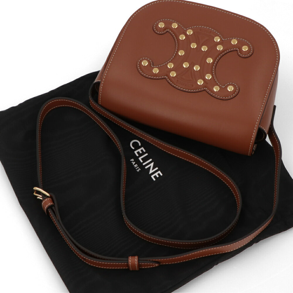 CELINE ショルダーバッグ フォルコ トリオンフ スタッズ