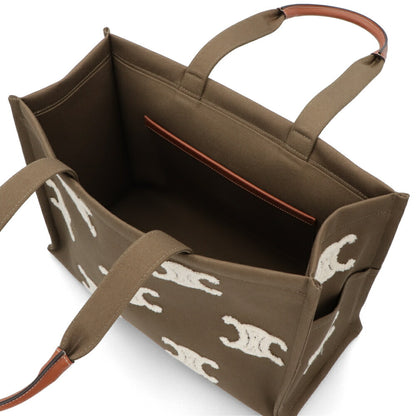 セリーヌ CELINE バッグ トートバッグ レディース ラージ カバタイス カーキ キャンバスカーフ トートバッグ キャンバスバッグ トリオンフ  刺繍ロゴ 19676 2EG9