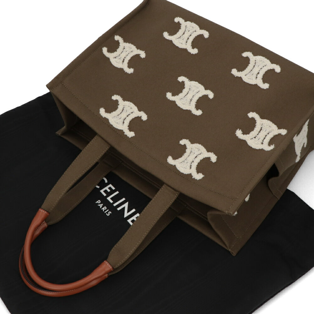 セリーヌ CELINE バッグ トートバッグ レディース ラージ カバタイス カーキ キャンバスカーフ トートバッグ キャンバスバッグ トリオンフ  刺繍ロゴ 19676 2EG9