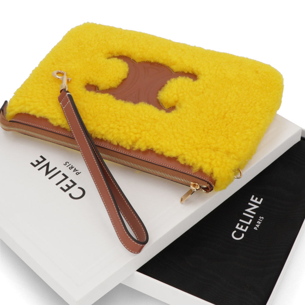 CELINE クラッチバッグ イエロー ムートン