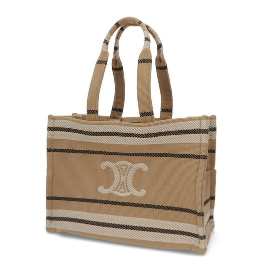 CELINEトートバッグ Large Cabas ベージュ×ブラック トリオンフロゴ  19676 2FV2