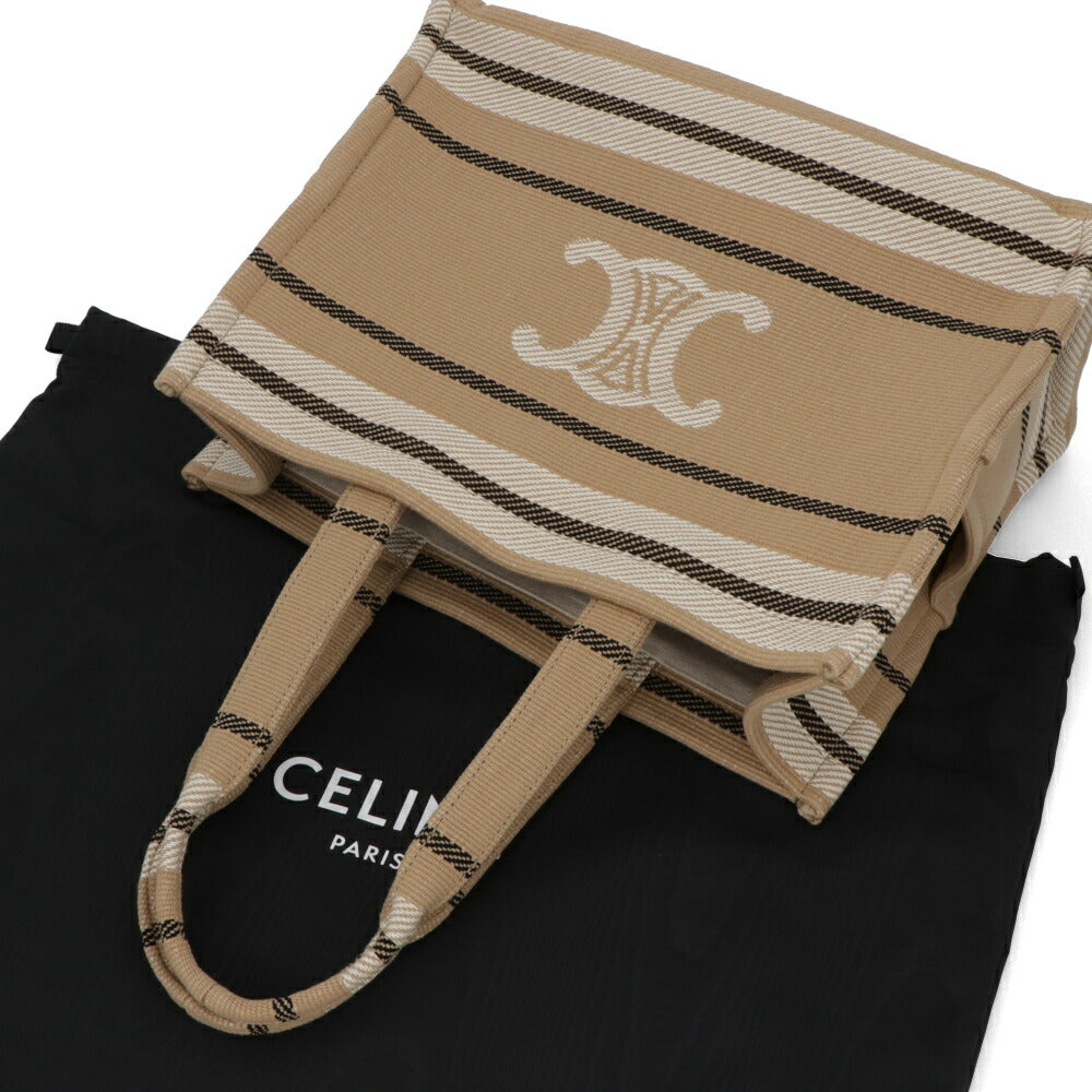 CELINEトートバッグ Large Cabas ベージュ×ブラック トリオンフロゴ  19676 2FV2