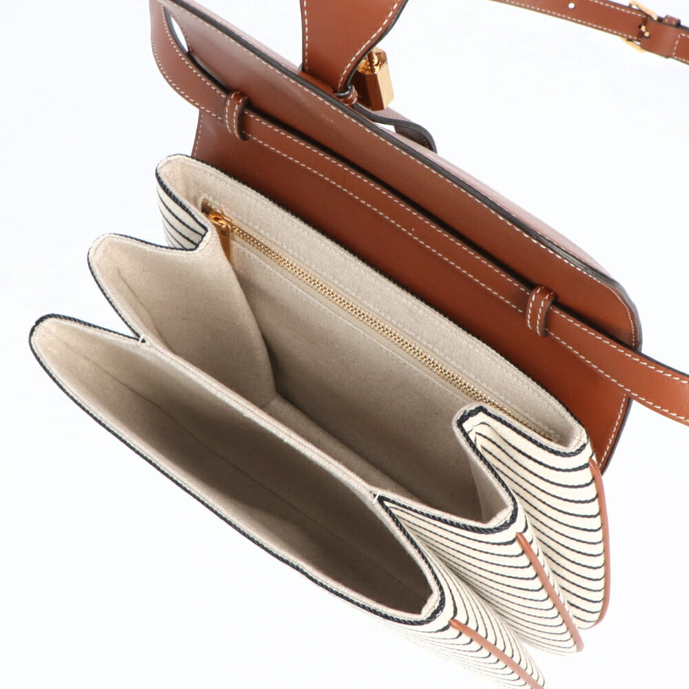 CELINE ショルダーバッグ ミディアム タブー ブラウン系 キャンバス クロスボディバッグ 196582DU1