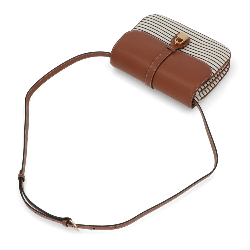 CELINE ショルダーバッグ ミディアム タブー ブラウン系 キャンバス クロスボディバッグ 196582DU1