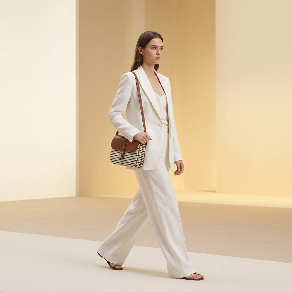 CELINE ショルダーバッグ ミディアム タブー ブラウン系 キャンバス クロスボディバッグ 196582DU1