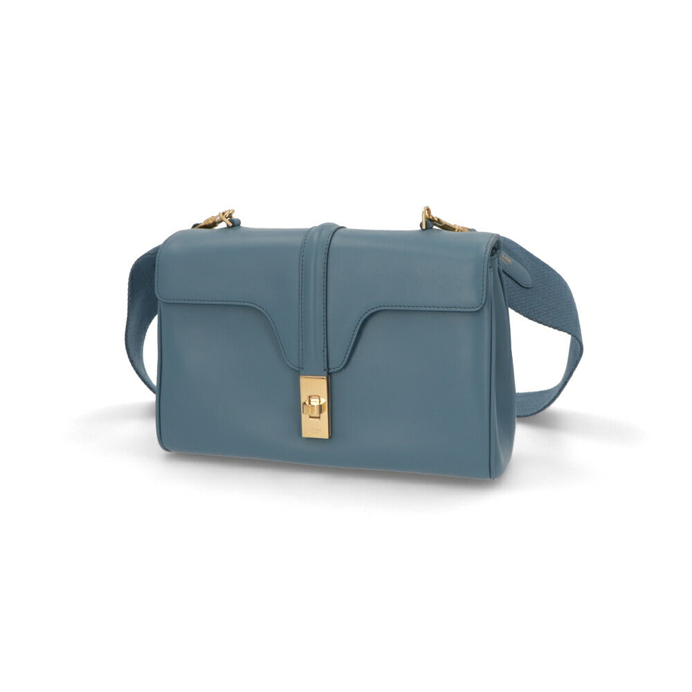 CELINE ショルダーバッグティーン ソフト 16 セーズ ブルー系 スムース クロスボディバッグ 196853CR4