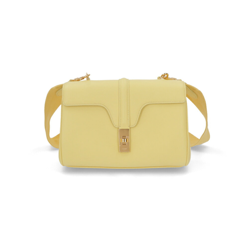 CELINE ショルダーバッグ ティーン ソフト 16 セーズ イエロー クロスボディバッグ 196853CR8