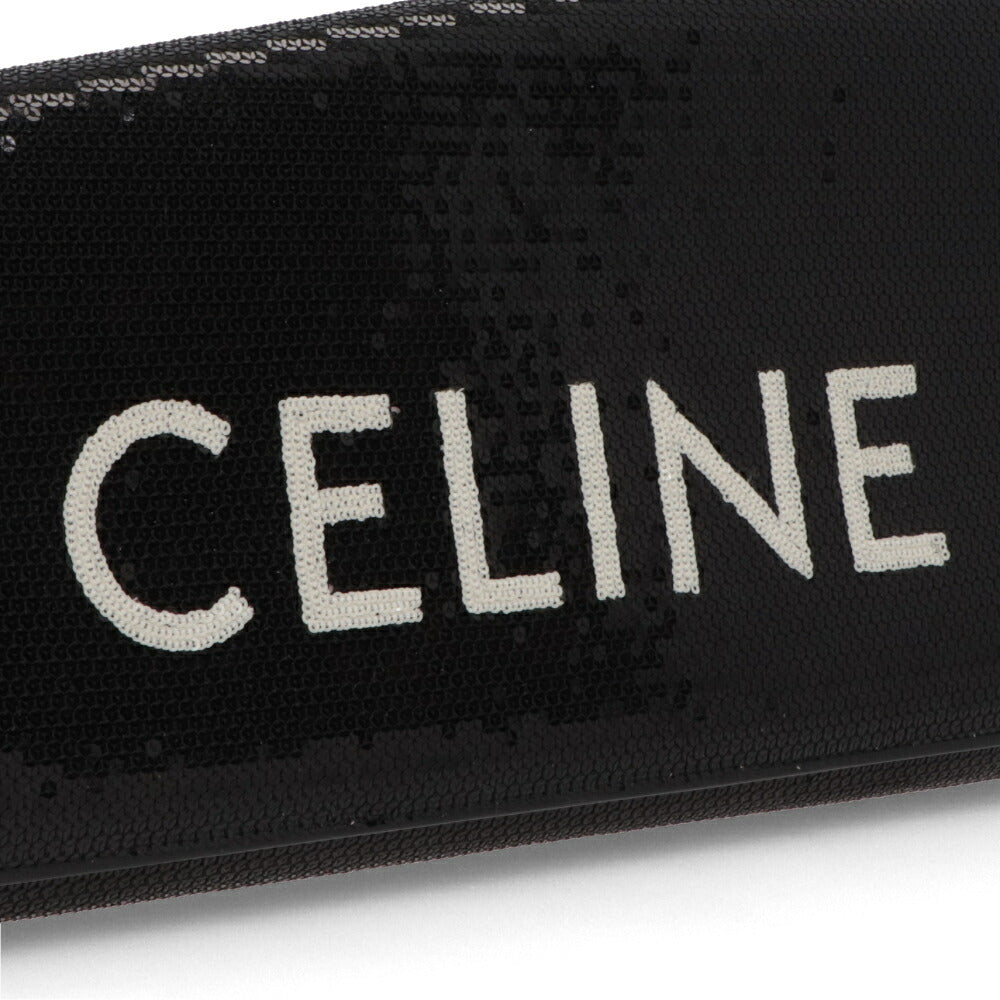 CELINE クラッチバッグ ブラック アシンメトリッククラッチ ゴールド金具 11076 3ER7