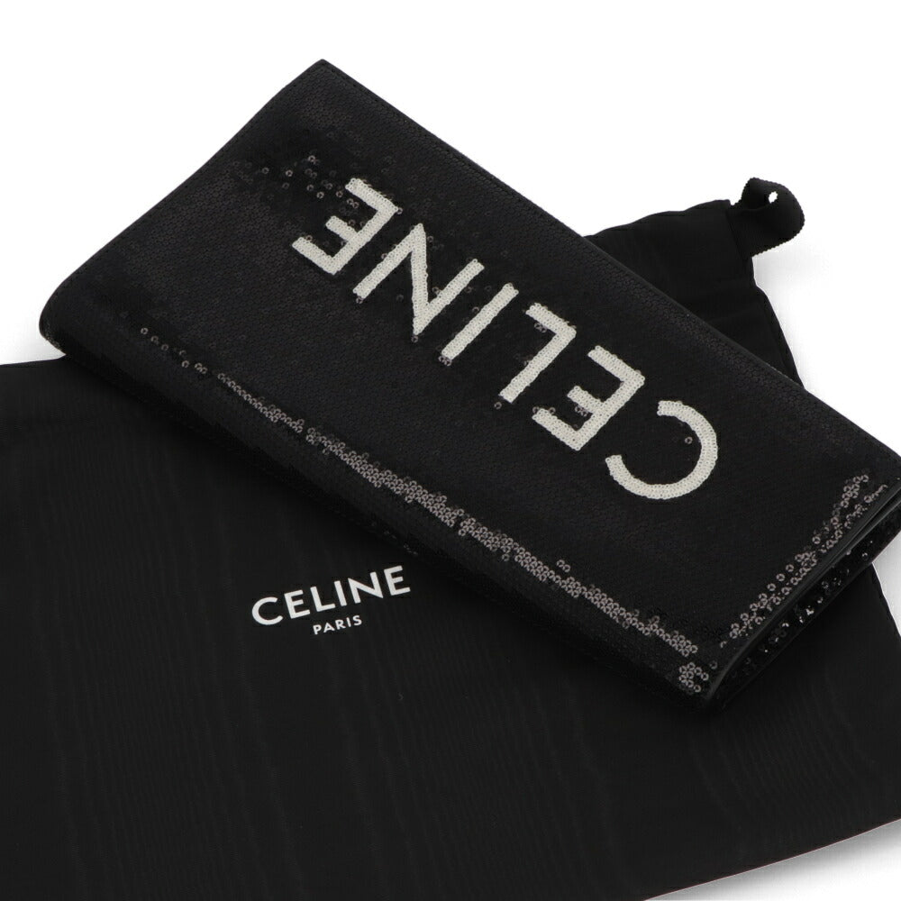 CELINE クラッチバッグ ブラック アシンメトリッククラッチ ゴールド金具 11076 3ER7