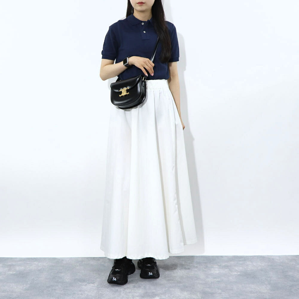 CELINE ショルダーバッグ  ブルー ブラック トリオンフ レザー メタルロゴ 11041 3BF4