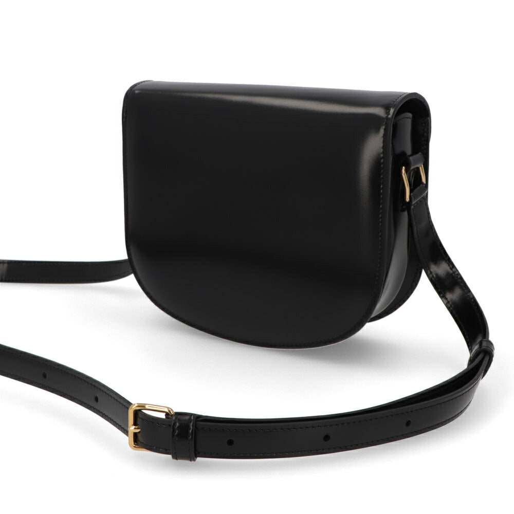 CELINE ショルダーバッグ ブルー ブラック トリオンフ レザー