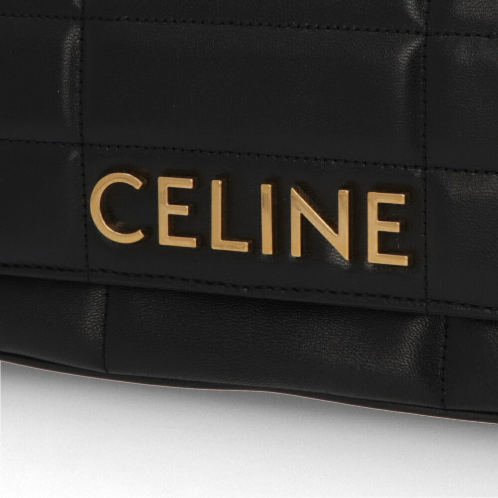 CELINE ショルダーバッグ Matelasse Monochrome Chain Shoulder Bag ブラック チェーン キルティング ミニバッグ 11184 3EPZ