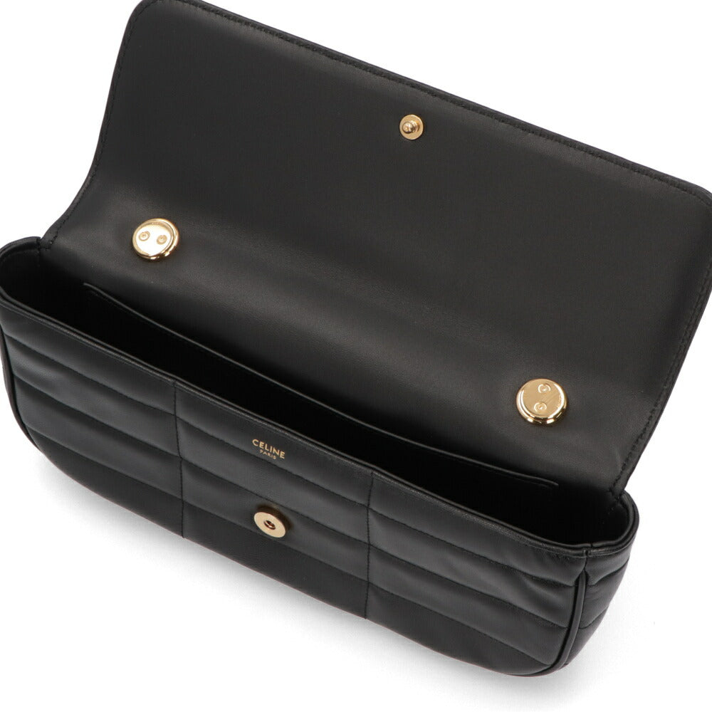 CELINE ショルダーバッグ Matelasse Monochrome Chain Shoulder Bag ブラック チェーン キルティング ミニバッグ 11184 3EPZ