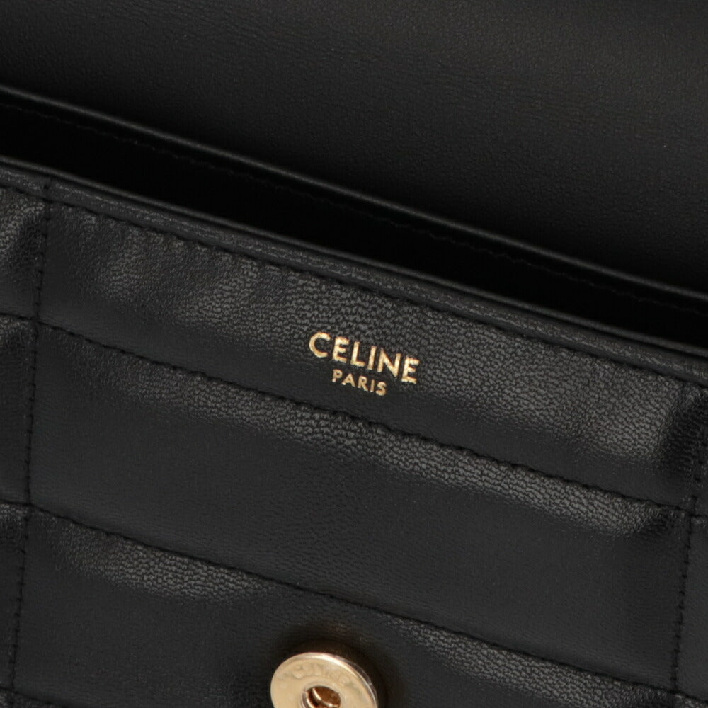 CELINE ショルダーバッグ Matelasse Monochrome Chain Shoulder Bag ブラック チェーン キルティング ミニバッグ 11184 3EPZ