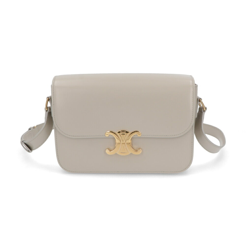 CELINE ショルダーバッグ CLASSIQUE MEDIUM TRIOMPHE BAG ベージュ系 ライトブルー グレー ブラウン トリオンフ ミニバッグ 18736 3BF4
