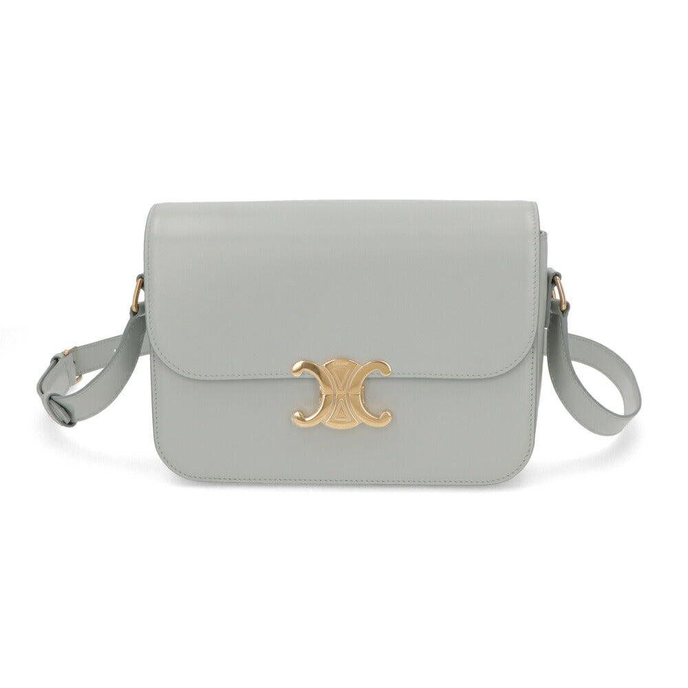 CELINE ショルダーバッグ CLASSIQUE MEDIUM TRIOMPHE BAG ベージュ系 ライトブルー グレー ブラウン トリオンフ ミニバッグ 18736 3BF4