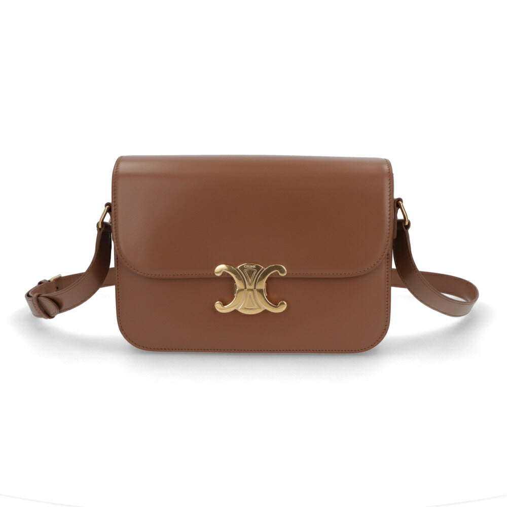 CELINE ショルダーバッグ CLASSIQUE MEDIUM TRIOMPHE BAG ベージュ系 ライトブルー グレー ブラウン トリオンフ ミニバッグ 18736 3BF4