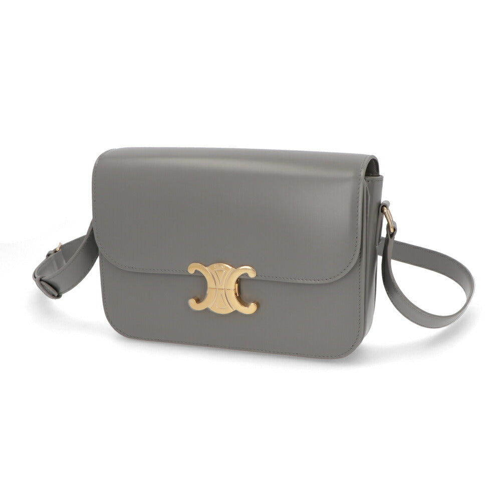 CELINE ショルダーバッグ CLASSIQUE MEDIUM TRIOMPHE BAG ベージュ系 ライトブルー グレー ブラウン トリオンフ ミニバッグ 18736 3BF4