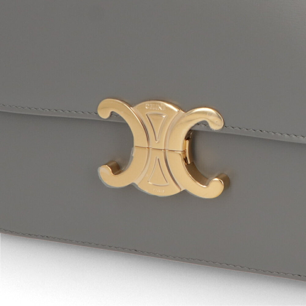 CELINE ショルダーバッグ CLASSIQUE MEDIUM TRIOMPHE BAG ベージュ系 ライトブルー グレー ブラウン トリオンフ ミニバッグ 18736 3BF4