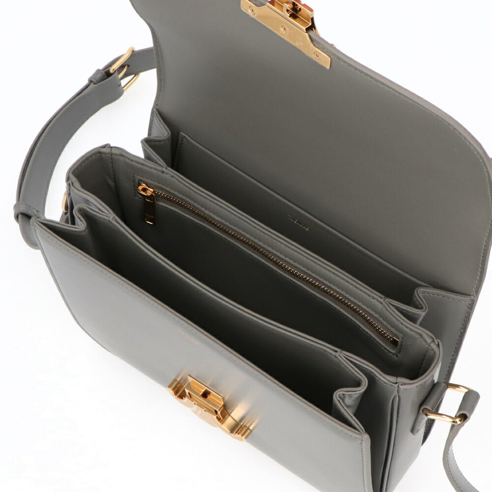 CELINE ショルダーバッグ CLASSIQUE MEDIUM TRIOMPHE BAG ベージュ系 ライトブルー グレー ブラウン トリオンフ ミニバッグ 18736 3BF4