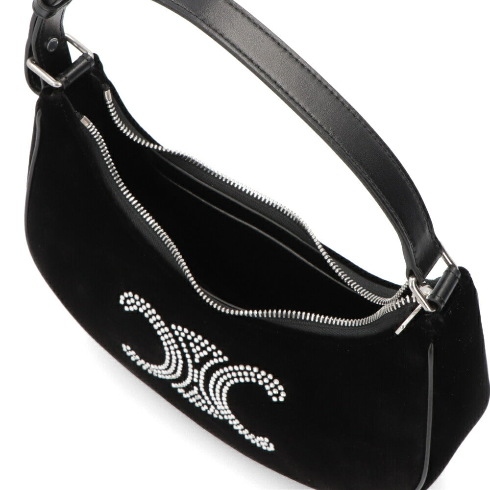 CELINE ショルダーバッグ AVA Triomphe Strass Velvet Shoulder Bag