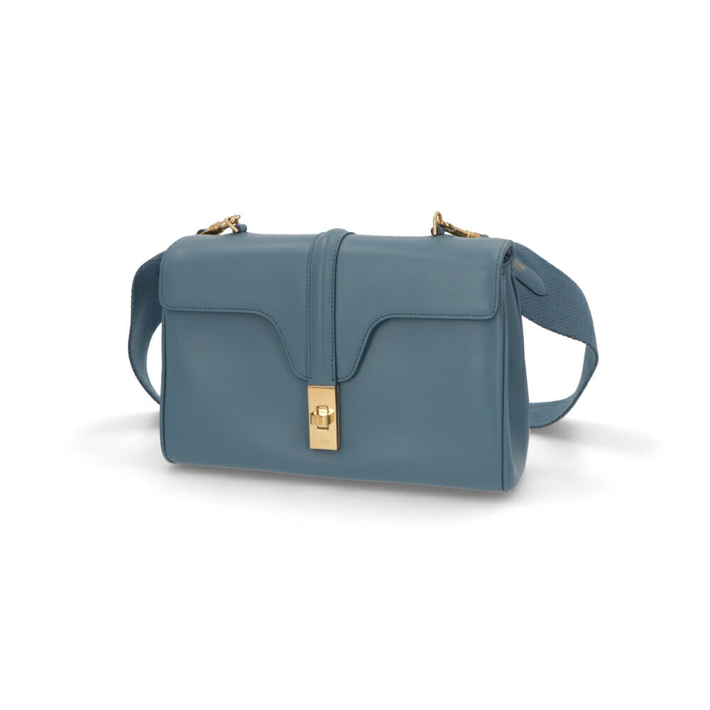 CELINE ショルダーバッグ ティーン ソフト 16 セーズ Trench Denim 19685 3CR4