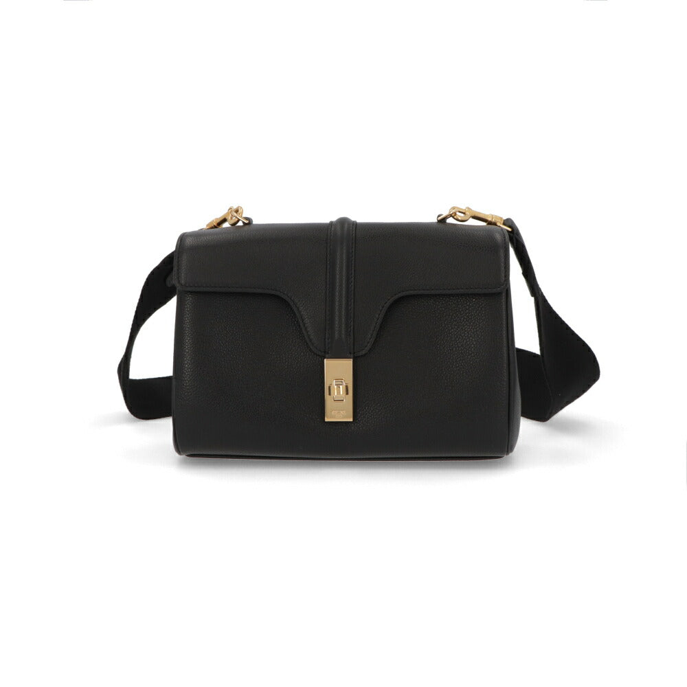 CELINE ショルダーバッグ ティーン ソフト 16 セーズ ブラック 19685 3CR8