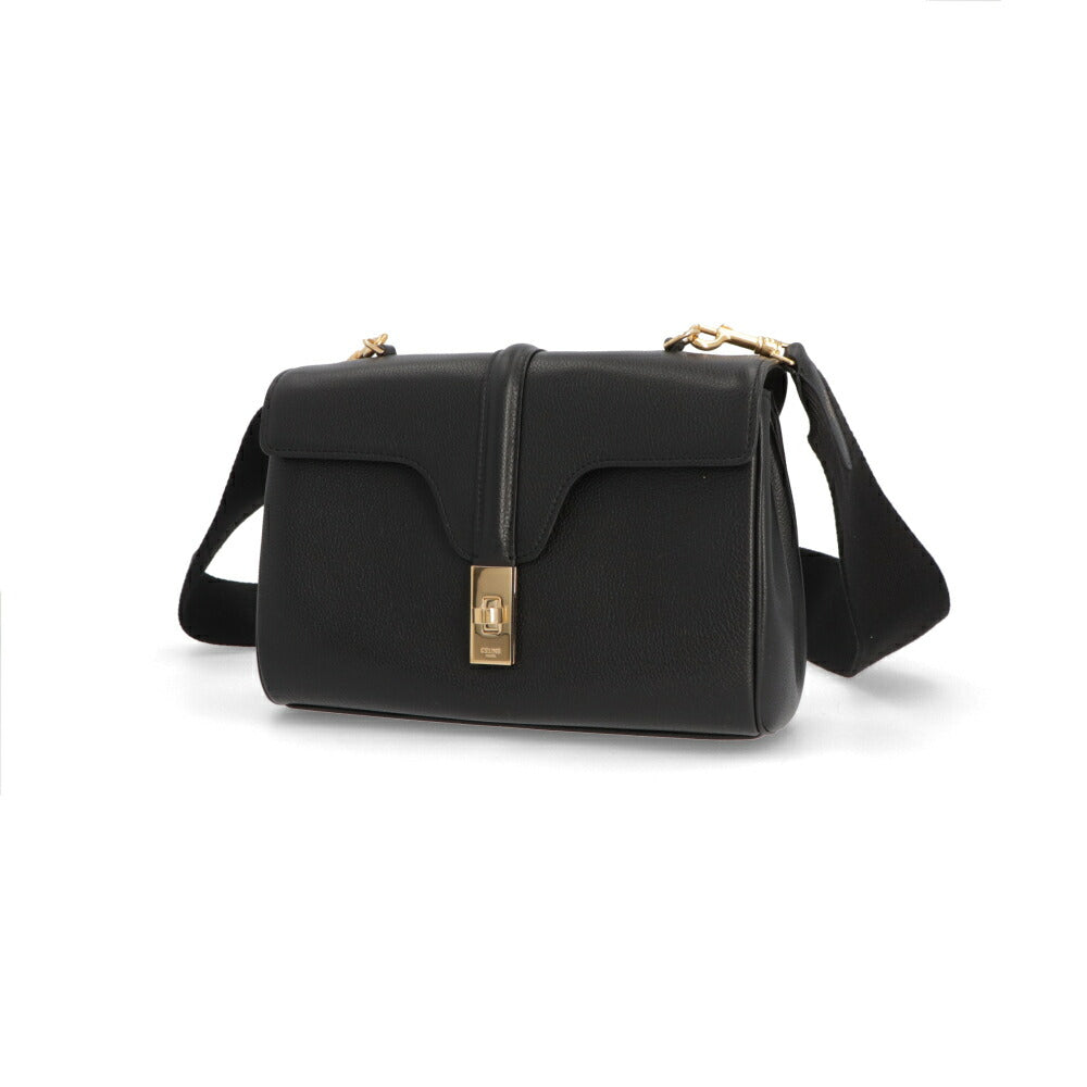 CELINE ショルダーバッグ ティーン ソフト 16 セーズ ブラック 19685 3CR8