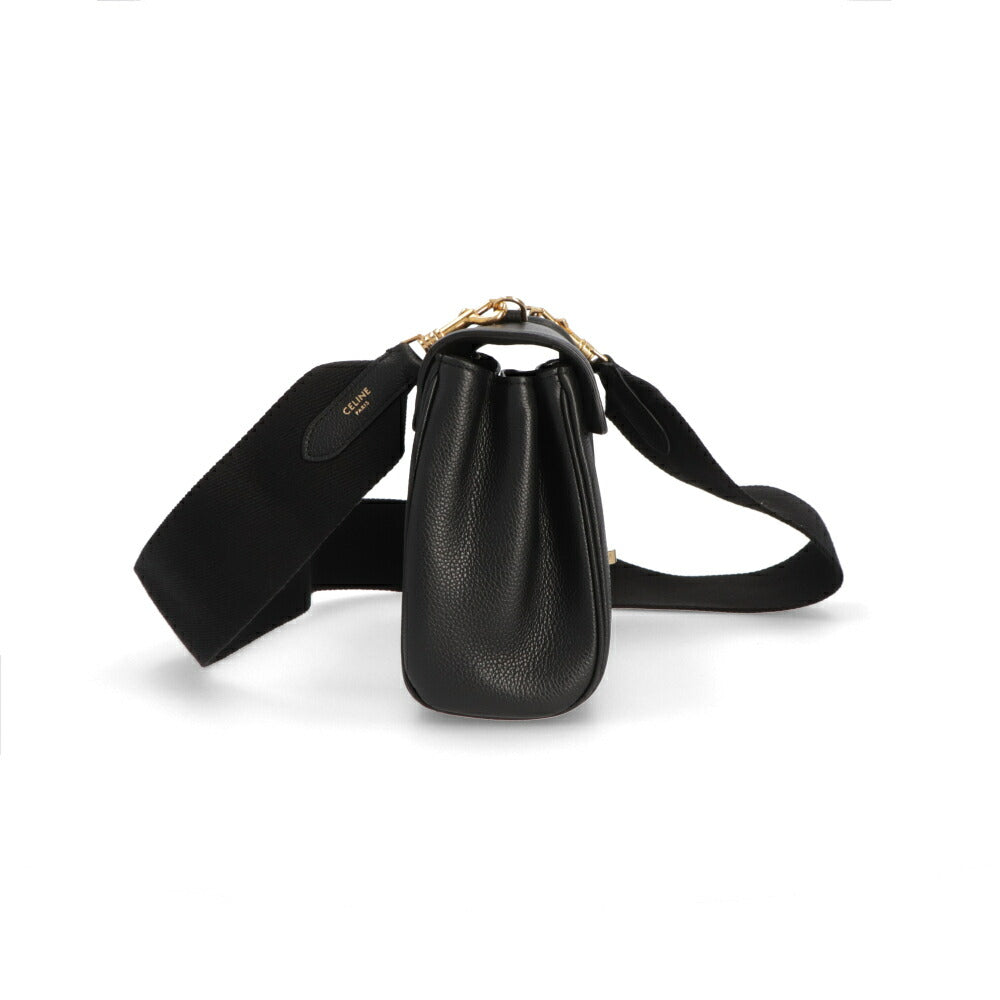CELINE ショルダーバッグ ティーン ソフト 16 セーズ ブラック 19685 3CR8