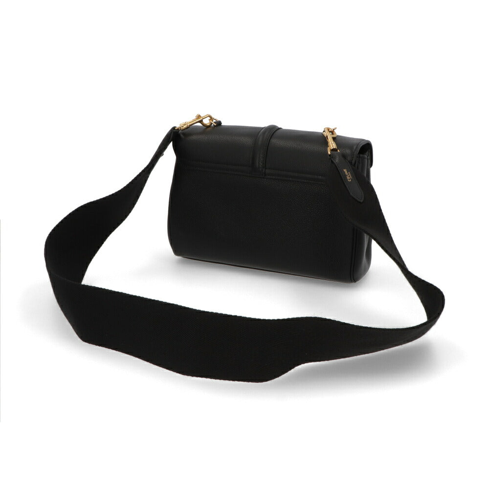 CELINE ショルダーバッグ ティーン ソフト 16 セーズ ブラック 19685 3CR8