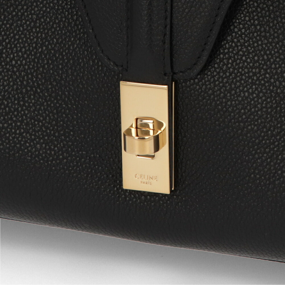 CELINE ショルダーバッグ ティーン ソフト 16 セーズ ブラック 19685 3CR8