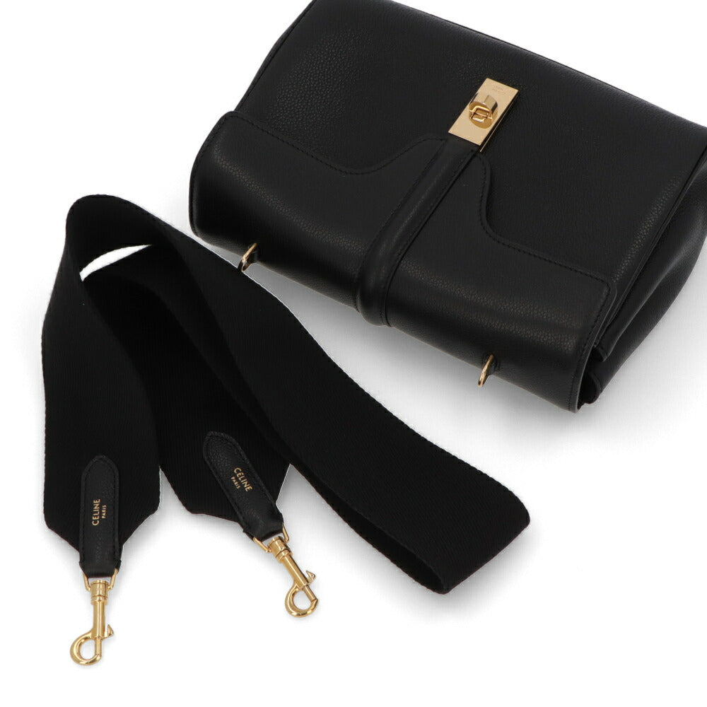 CELINE ショルダーバッグ ティーン ソフト 16 セーズ ブラック 19685 3CR8