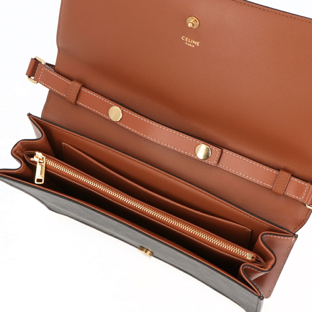 CELINE ショルダーバッグ  ブラウン トリオンフ ウォレット 19928 2CUZ