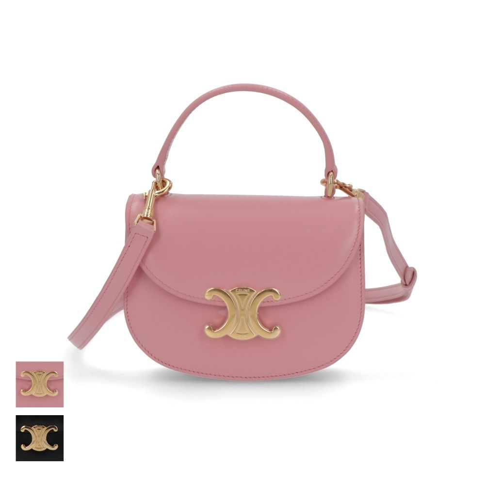 CELINE ショルダーバッグ Mini Besace Clea ブラック ローズ ペタル トリオンフ ミニショルダーバッグ ミニ ブザス クレア 10L06 3ETZ