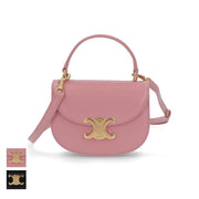 CELINE ショルダーバッグ Mini Besace Clea ブラック ローズ ペタル トリオンフ ミニショルダーバッグ ミニ ブザス クレア 10L06 3ETZ