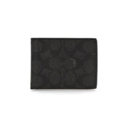 コーチ COACH 二つ折り財布   ブラック コーティング シグネチャー 小銭入れなし 923