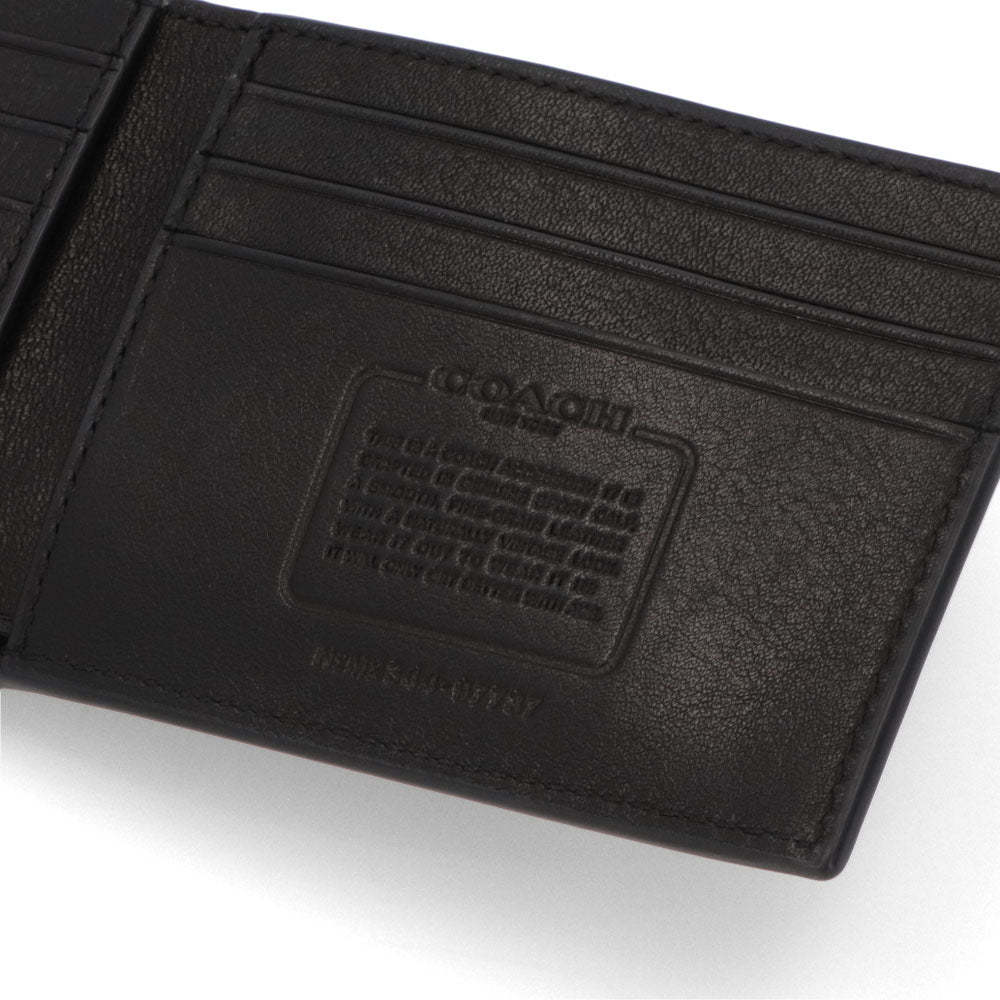 コーチ COACH 二つ折り財布   ブラック ミニ財布 小銭入れなし 97737