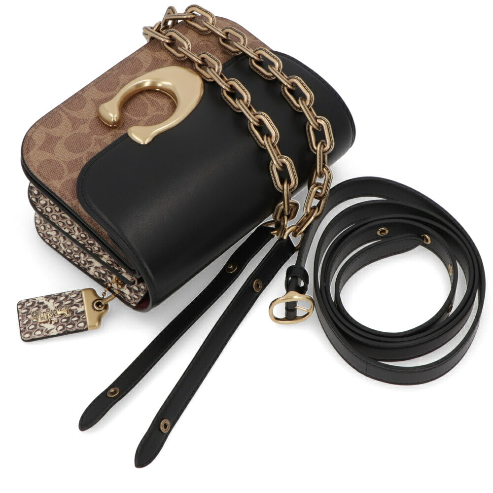 COACH ショルダーバッグ アイドルバッグ ブラウン ブラック チェーンバッグ CM551