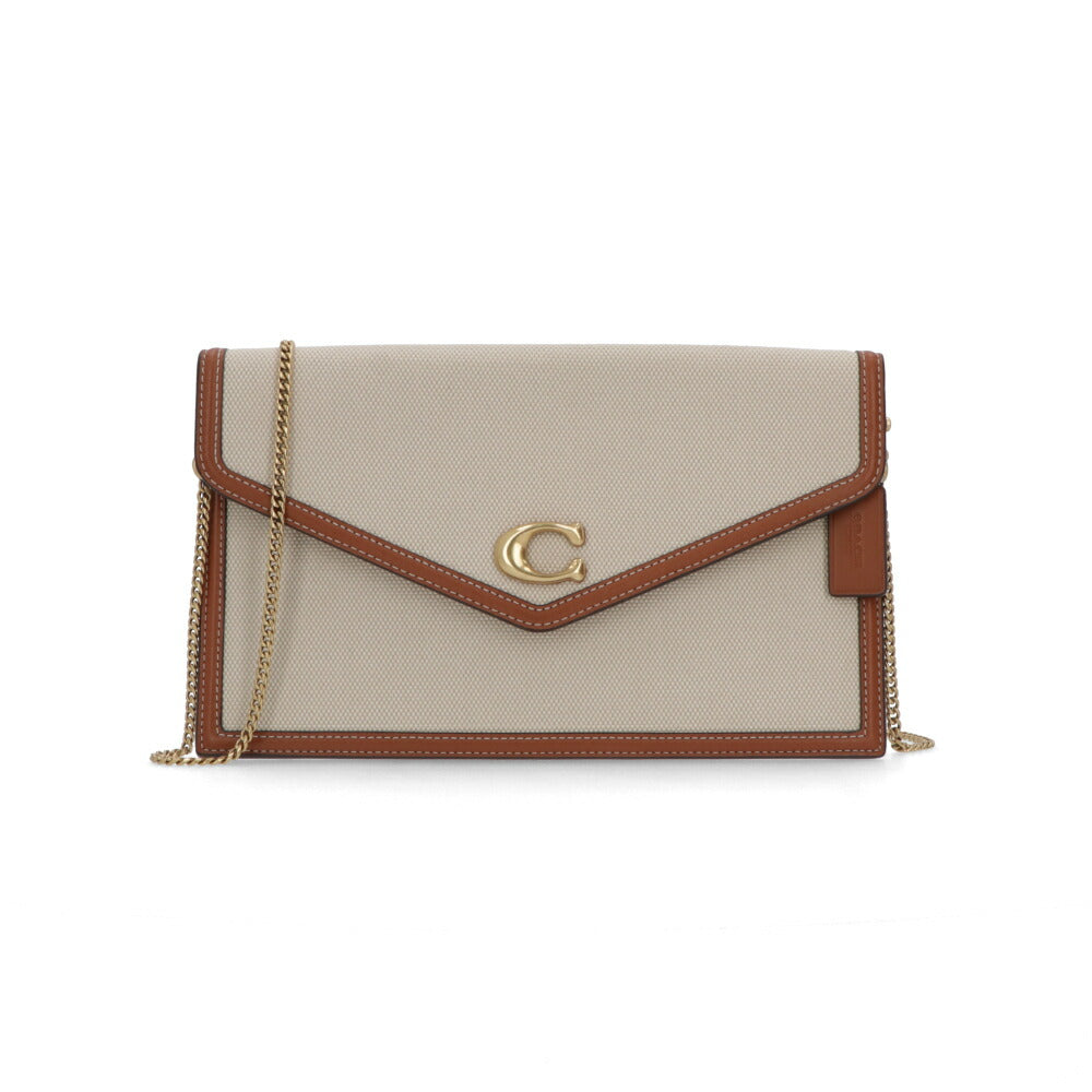 COACH ショルダーバッグ エッセンシャルクラッチ ブラウン ホワイトバッグ CR801